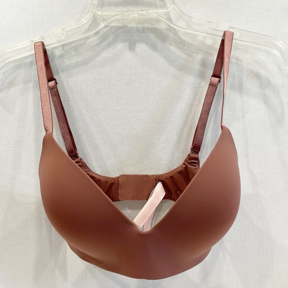 Victoria’s Secret Womens Sz 32DD Shirt Lightly Lined Wireless‎ Bra Brown